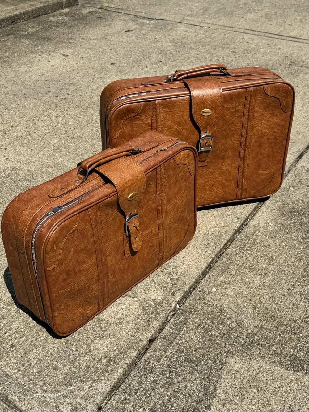 Flying Time Other | Rare Vintage Flying Time 2 Piece Luggage Set | Color: Brown